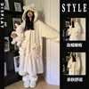 Pijama Estilo Princesa Jiyikawa de Terciopelo Coral para Mujer, Traje de Pantalón para Dormir de Invierno, Ropa Cálida para Dormitorio Estudiantil