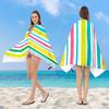 Toalla de Playa de Terciopelo de Doble Cara con Estampado Personalizado, Toalla de Baño de Secado Rápido con Botón para Adulto, Chal de Playa, Toalla Grande