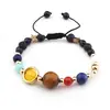 AliExpress venda quente universo galáxia Sistema Solar oito planetas pulseira estrela guardiã contas de pedra natural pulseira para mulheres