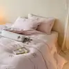 Estilo Girly Conjunto de Roupa de Cama Quente Espesso de Lã de Leite de Inverno Conjunto de Quatro Peças Bordado Floral Roupa de Cama Relaxada Elegante