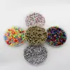 Miçangas de Letra Quadradas 6*6mm Brancas Transparentes de Acrílico para DIY Colar Artesanal Miçangas para Joias Miçangas Soltas Acessórios