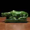 Figura de Vaca Deitada em Cerâmica Tang Sancai Feng Shui Decoração de Casa Prateleira Antiga Mesa de Chá Banheiro Sala de Estar Zodíaco Vaca Cerâmica Artesanato
