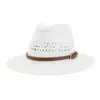 Sombrero de sol para viajes al aire libre para hombres y mujeres de primavera y verano, nuevo sombrero de paja jazz tejido a mano LSGCMDJS019