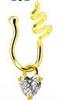 Pinza para Nariz en Forma de U Getta con Microincrustaciones de Circonita, Ear Cuff, Aro para Nariz sin Perforar, Joyería de Comercio Exterior, Estilo con Incrustaciones de Diamantes Amatista