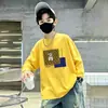 Camiseta de manga larga para niño, camiseta básica de algodón puro para niño, estilo primavera y otoño, nuevo modelo de otoño 2026, top casual para niños mayores