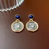 Pendientes Vintage de Segunda Mano Aguja de Plata Plisado Corazón Rojo Pendientes de Metal Pendientes Personalizados Retro Fabricante Venta al por Mayor