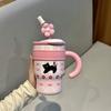 Vaso de agua con pajita de gran capacidad y alto valor para niñas, bonito vaso de hielo portátil de acero inoxidable 316 de una tonelada