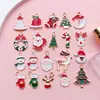Colgantes de aleación navideños con goteo de aceite hombre de jengibre muñeco de nieve Papá Noel campana adornos de regalo accesorios para joyería DIY