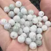 Contas soltas de jade Contas soltas a granel de jade Contas soltas com furo grande de 8mm Contas redondas branco-leitoso Pulseira colar Acessórios para chave