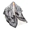 Novo Lenço Quadrado Grande com Padrão Floral Diagonal de Seda Estilo Retrô Estampado Seda Sintética Moda Versátil Xale Lenço Turbante Externo