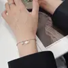 Pulseira de Pérolas em Formato de Peixe com Diamante Único Escovado em Prata S925 Nalan, Joia de Design de Nicho Exquisita e Simples S8706