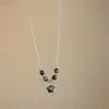 Collar Cadena Clavícula Colgante Piedra Ojo de Tigre Maillard Otoño e Invierno Moda Retro Versátil Cadena para Suéter Lujo Accesible Collar de Alta Gama para Mujer