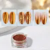 Polvo Espejo para Uñas Iluminador Oro Titanio Oro Rico Onda de Agua Polvo Espejo Super Brillante Decoración para Uñas Caja