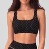 Novo Estilo Europeu e Americano Estampa de Bolinhas Costas Cruzadas Quadradas Sutiã Esportivo Respirável Roupa Íntima para Yoga Roupas para Fitness de Alta Intensidade