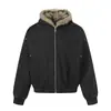 Chaqueta de mezclilla de algodón de moda para hombre para invierno con cuello de piel y capucha, engrosada para abrigar y proteger del frío, estilo ropa de trabajo