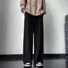 Pantalones de chándal casual de peso pesado para hombre, nueva marca de moda estilo americano para otoño e invierno, pantalones deportivos fluidos, pantalones rectos holgados para hombre
