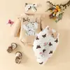 Mameluco triangular de manga larga con letras de elefante europeo y americano, pantalones de lazo, top de primavera y otoño, pantalones de mariposa y elefante