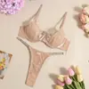 Conjunto de Lencería Sexy para Comercio Exterior Transfronterizo con Diseño de Malla Transparente, Adornos de Pedrería Hechos a Mano y Efecto Push-Up, Brillante y Resplandeciente