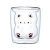 Taza de Café Aislada de Vidrio de Doble Capa Antiescaldado, Taza de Leche, Taza de Vidrio de Doble Capa con Forma de Oso, Taza de Agua, Alto Valor Estético, Estilo Nuevo, Versátil