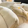 Juego de Ropa de Cama Simple de Vellón de Leche de Cuatro Piezas Invierno Coral Franela Funda Nórdica Sábana 2026 Nuevo Juego de Tres Piezas