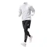 Traje Deportivo de Moda Transfronterizo para Hombre, Ropa de Secado Rápido para Correr en Primavera y Otoño, Conjunto para Jogging Matutino, Ciclismo y Entrenamiento, Cremallera Media para Exteriores