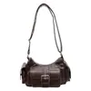 Bolsa de Moto Serie de Colores Maillard de Moda Transfronteriza, Bolso Cruzado Moderno y Versátil, Bolso de Hombro Elegante para el Trayecto