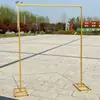 Nuevo Soporte de Fondo de Arco de Boda Arco Cuadrado Poste Telescópico Arco de Hierro Forjado Decoración de Boda al Aire Libre Soporte para Flores