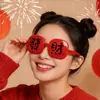 Gafas de Sol de Alta Definición para Niños Año Nuevo 2026 Montura Roja Cuadrada Lentes Polarizadas Gafas de Sol de Año Nuevo Gafas de Sol Festivas