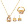 Comércio exterior transfronteiriço conjunto de três peças com diamante zircão terno colar brincos anel pingente das mulheres celebrante internet clavícula cadeia