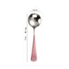 Cuchara de malla roja de acero inoxidable 304, cuchara de postre gruesa para el hogar, cuchara de sopa de regalo de estilo coreano de alto valor de color, cuchara creativa de estilo japonés