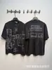 Camiseta de Verano Unisex de Cuello Redondo y Manga Corta, Holgada y Casual, Estilo High Street, con Estampado de Letras de Pedrería Retro