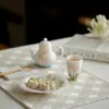 Xícara de Chá Moji Porcelana Branca Boca de Flor Pintada à Mão Conjunto de Chá Kung Fu Xícara de Chá Borboleta Pintada em Subglaze Doméstica Xícara de Chá de Cerâmica Xícara de Fragrância