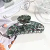 Pinza para el pelo ovalada de alta gama con diseño de salpicaduras de tinta, para recogidos en la parte trasera de la cabeza, accesorio versátil para salir