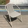 Bancos de Reunião para Pátio Externo, Cadeiras Externas, Cadeiras Individuais de Plástico para Lazer, Cadeiras com Encosto de Ferro Artístico para Uso Doméstico, Cadeiras de Rattan Sintético para Varanda