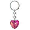 Llavero con forma de corazón de mármol, con borde dorado verde oscuro y hebilla, colgante de mochila con gema del tiempo, de gran venta transfronteriza.