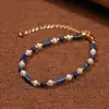 Joyería al por mayor: lapis lázuli natural, pulseras de perlas de lujo ligero de nicho, accesorios versátiles para niñas, joyería simple de alta gama