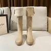Botas de Nieve para Mujer Gamuza Retro Dos Vías Pierna Ancha Botas para Mujer Tallas Grandes Piernas Gruesas Botas Vaqueras Ocultas Aumento de Altura Botas Largas Hasta la Rodilla