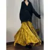 Falda Estrecha, Estilo Chino Retro, Nuevo Estilo Chino Otoño e Invierno Nueva Falda Larga de Terciopelo de Cintura Alta Talla Grande para Mujer, Versátil y a la Moda