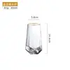 Vasos para beber simples y elegantes para uso doméstico, con un diseño azul, transparente y en forma de diamante, con un borde alto, adecuados para cerveza, jugo y otras bebidas.