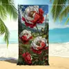 Toalla de Playa de Microfibra Estilo Ins con Estampado de Leopardo Floral Transfronterizo Toalla de Baño Toalla de Playa Personalizada