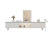 Mueble de TV estilo crema, mesa de centro integrada, combinación simple, estilo francés moderno, madera maciza, mueble de TV blanco para apartamento pequeño, sala de estar