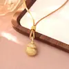 Nuevo Collar de Calabaza Brillante Estilo Chino Retro Chapado en Oro Microincrustado con Circonita para Mujer, Lujo Ligero, Gama Alta, Artesanía Exquisita, Cadena de Suéter Única