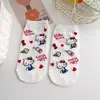Calcetines japoneses de dibujos animados para mujer, bonitos calcetines de gato, calcetines náuticos de algodón peinado para mujer, estilo coreano.