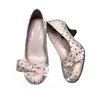 Zapatos de tacón alto de lunares estilo francés para mujer, tacón grueso, nuevo modelo primavera-verano 2026, elegantes zapatos de punta redonda poco profundos