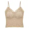 Top Interior Sexy de Encaje con Tirantes para Mujer, Fruncido, Push-up, con Copas Acolchadas, Puede Usarse por Fuera, Hermosa Espalda, Sujetador Camiseta Base
