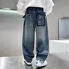 Jeans de Primavera y Otoño para Niños 2026 Nueva Ropa Infantil Otoño Corte Holgado Casual Pantalones Largos para Niños Mayores Modernos