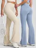Pantalones de Yoga Acampanados de Cintura Alta Levanta Glúteos, Pantalones de Fitness Acampanados para Pilates con Sensación de Segunda Piel