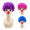 Peluca Afro Arcoíris de Payaso Cabello Rizado de Colores Día de Halloween Divertido Set de Disfraz [Personalizado]
