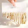 Conjunto de Brincos de Metal Mais Vendido Transfronteiriço, Brincos de Argola Torcida Personalizados para Mulheres, Luxo Leve, Sensação de Alta Qualidade, Versátil, Em Estoque para Atacado