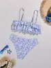 Nuevo traje de baño bikini europeo y americano 2027, de dos piezas, sexy, estampado, diseño sin tirantes, para exportación y ventas transfronterizas, un traje de baño bikini para la playa